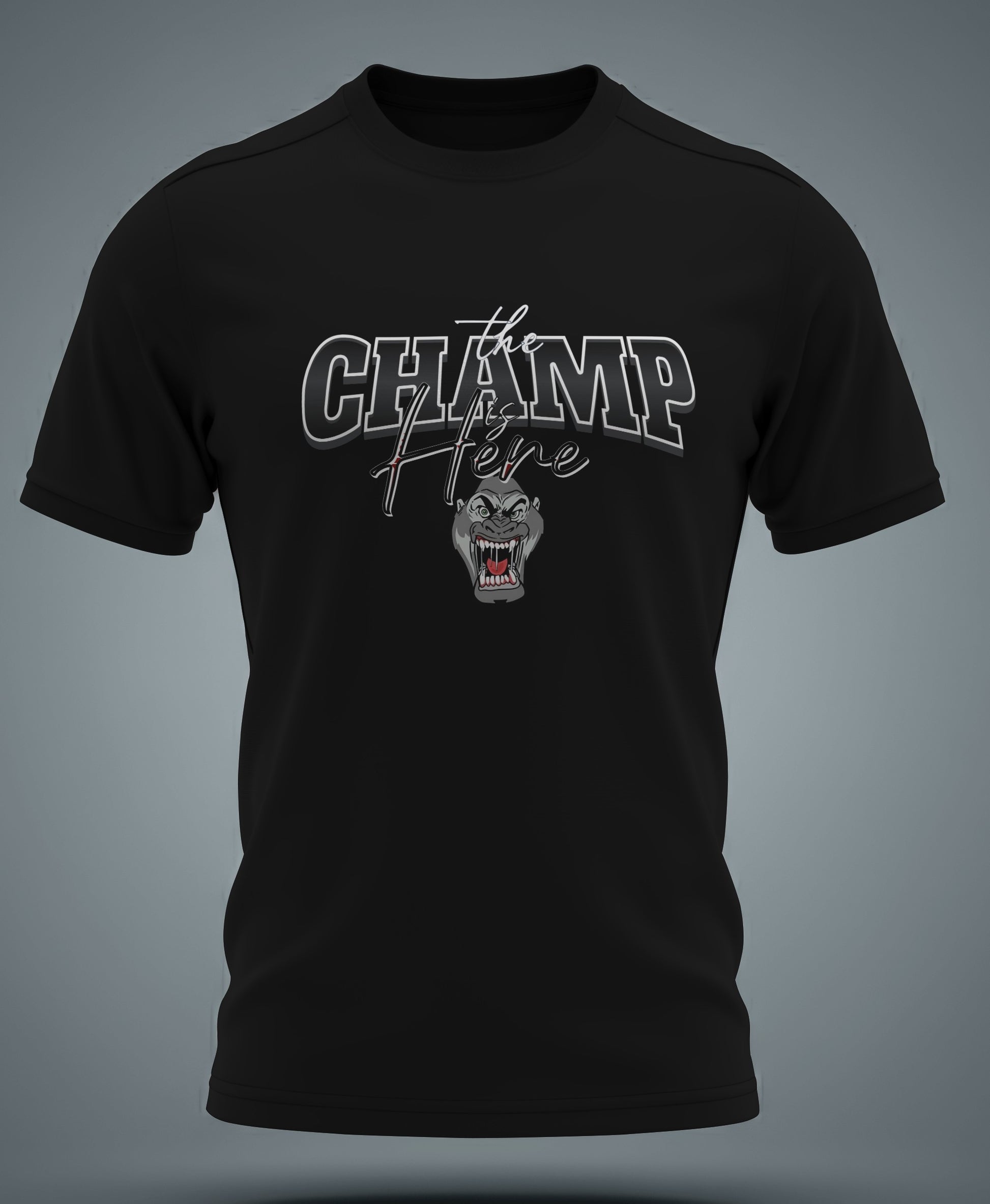 THE CHAMP IS HERE GORILLA LOGO